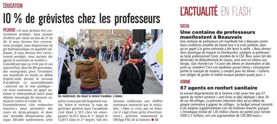 20201111-CP-Picardie-10 % de grévistes chez les professeurs