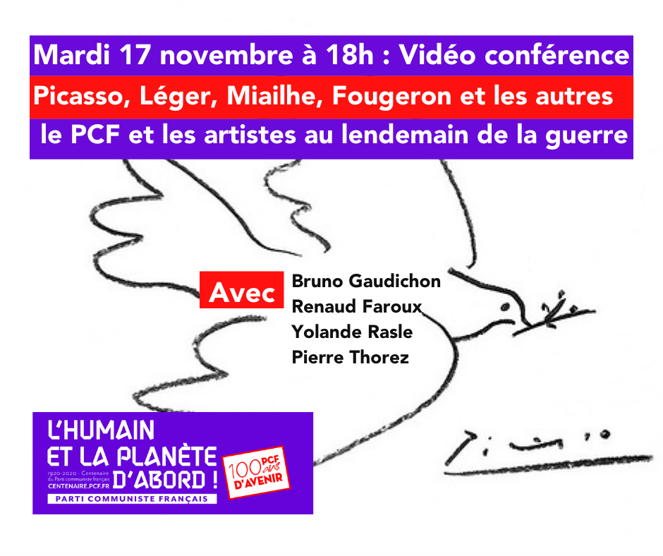 17 novembre, Facebook - Visio conférence « Le PCF et les artistes au lendemain de la guerre »