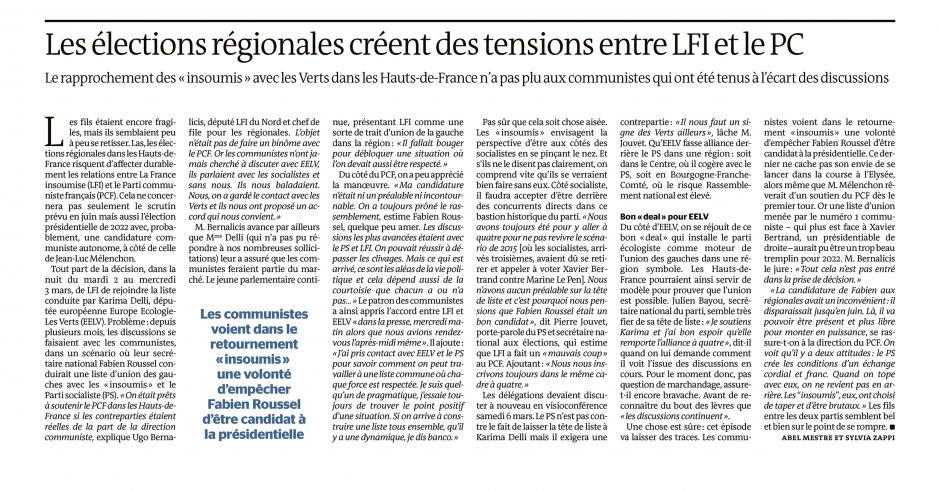 20210307-LeM-Hauts-de-France-R2021-Les élections régionales créent des tensions entre LFI et le PC