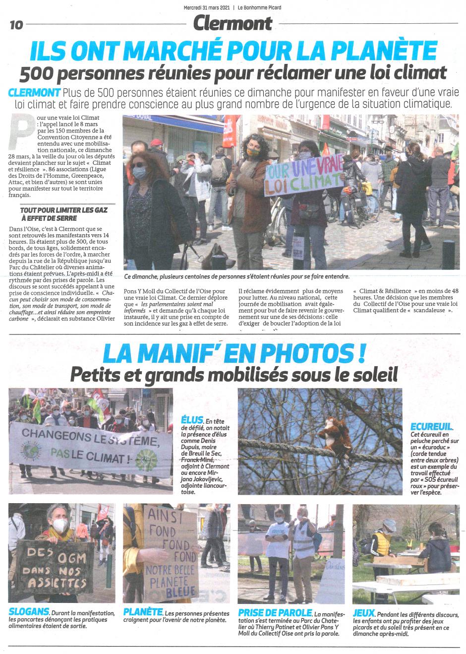 20210331-BonP-Clermont-Ils ont marché pour la planète : 500 personnes réunies pour réclamer une loi climat