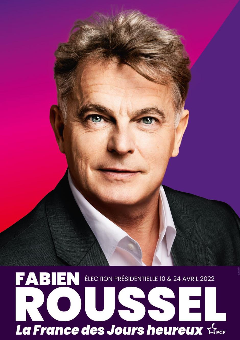 Affiche officielle de Fabien Roussel, candidat communiste à l'élection présidentielle 2022