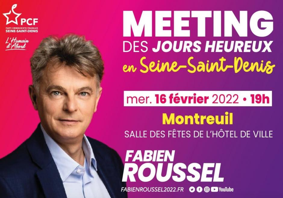Salle trop petite pour le meeting de Fabien Roussel pour la France des Jours heureux - Montreuil, 16 février 2022