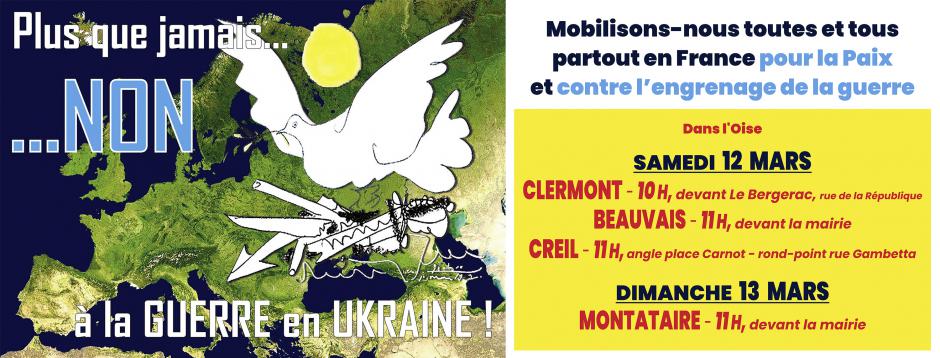 13 mars, Montataire - Rassemblement pour la paix et contre l'engrenage de la guerre en Ukraine