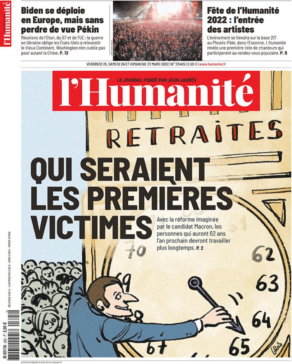 L'Humanité : « Est-ce que monsieur Macron nous écoute ? » - Manifestation des retraité·e·s à Paris le 24 mars 2022