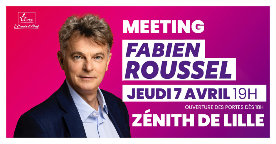7 avril, Lille - Meeting pour la France des Jours heureux avec Fabien Roussel