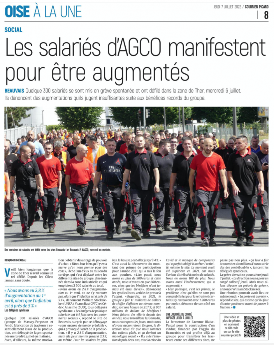 20220707-CP-Beauvais-Les salariés d'Agco manifestent pour être augmentés