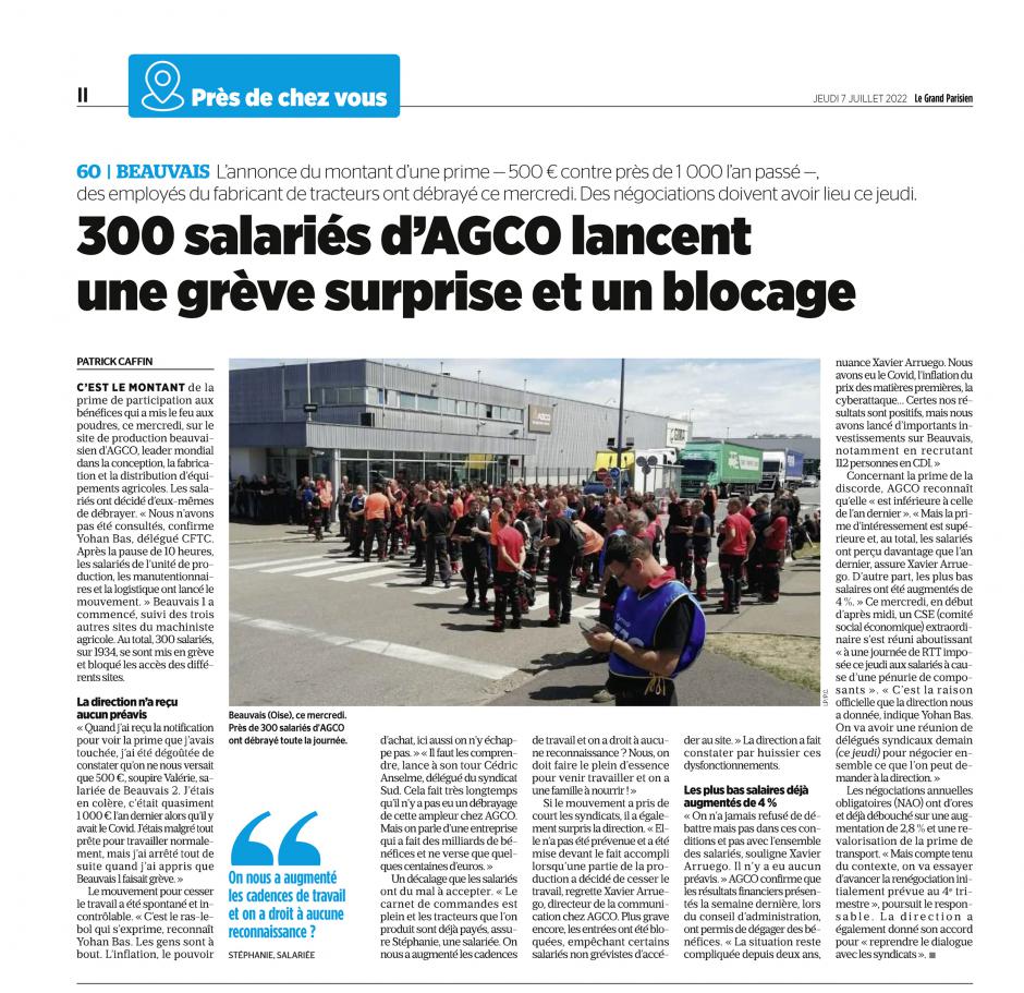 20220707-LeP-Beauvais-300 salariés d'Agco lancent une grève surprise et un blocage
