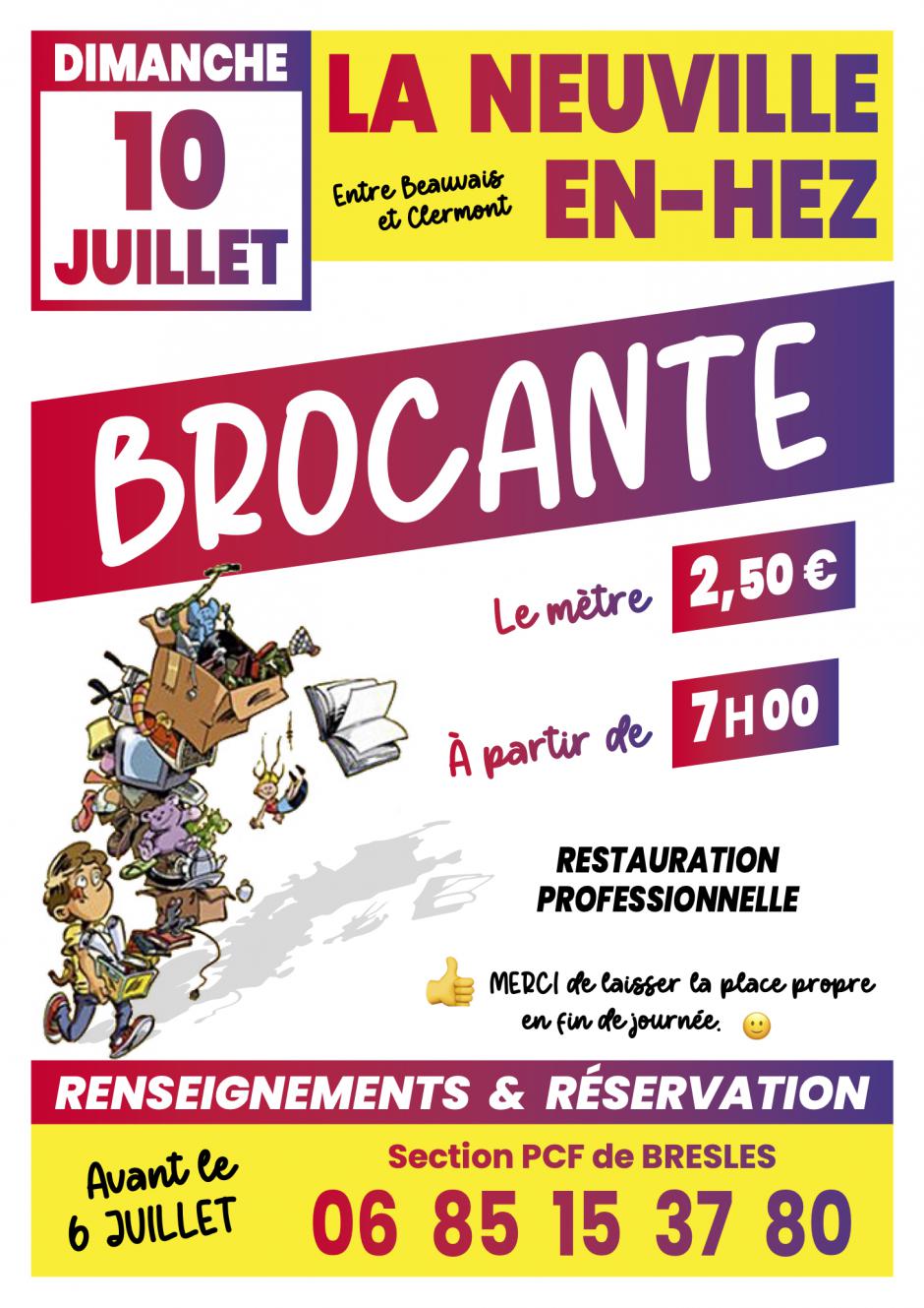 10 juillet, La Neuville-en-Hez - Brocante de la section PCF de Bresles