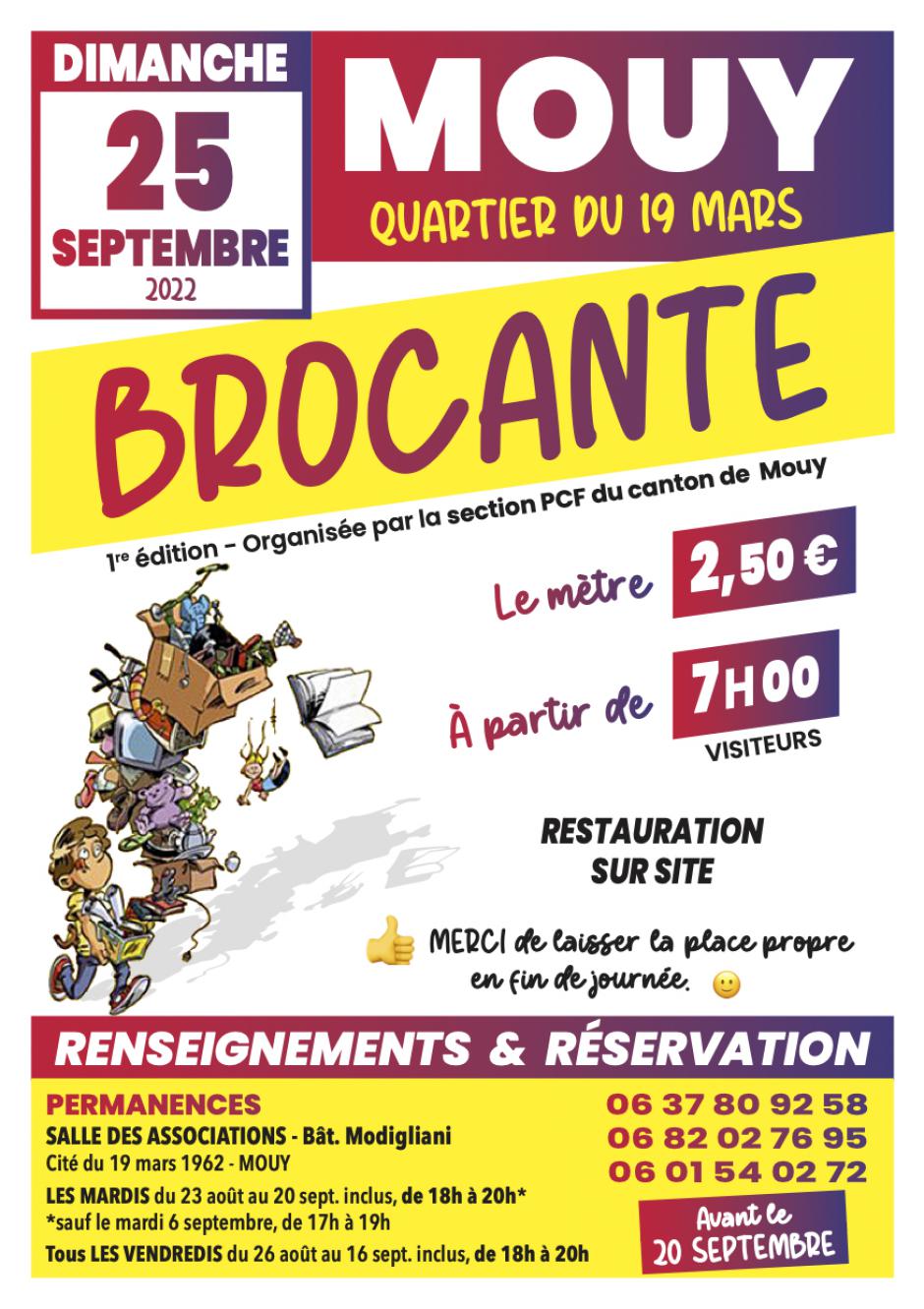 25. septembre, Mouy - Brocante organisée par la section PCF du canton de Mouy