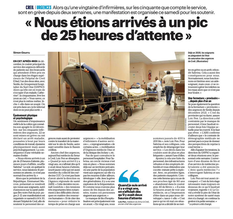 20230107-LeP-Creil-Hôpital : « nous étions arrivés à un pic de 25 heures d'attente »