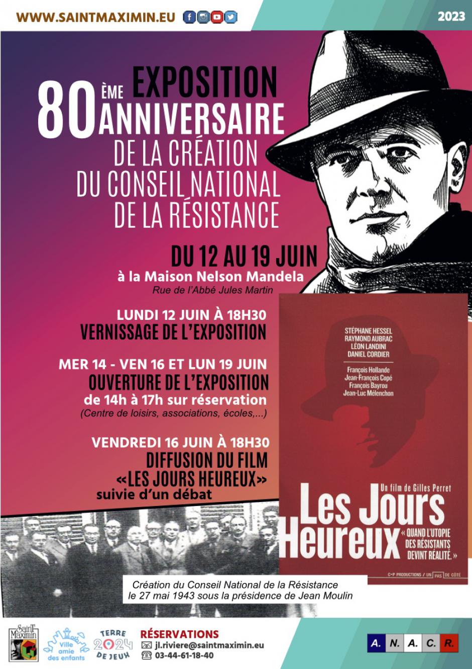  12 au 19 juin, Saint-Maximin - 80e anniversaire de la création du Conseil national de la Résistance