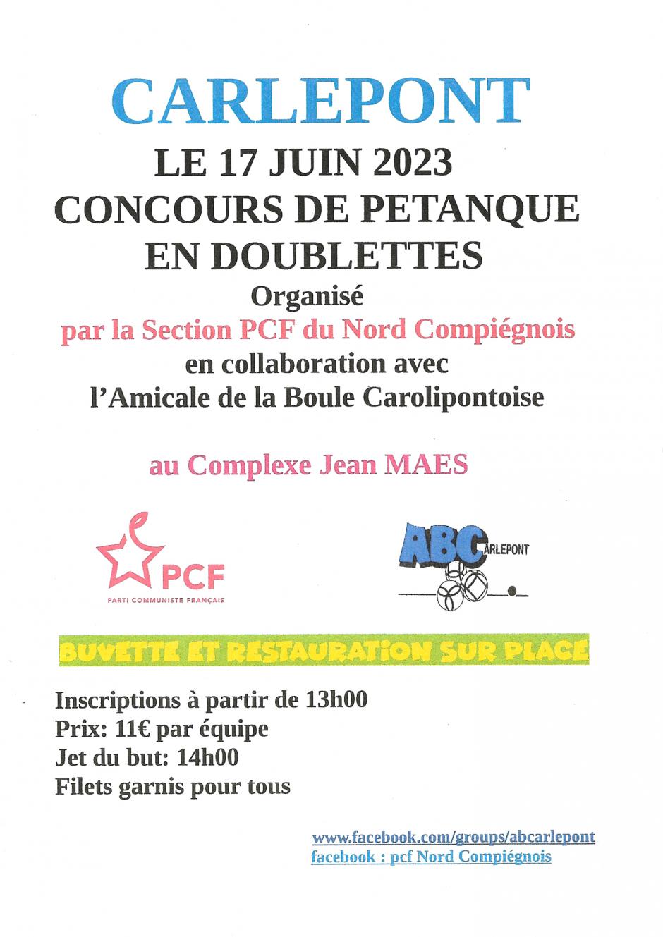 17 juin, Carlepont - Concours de pétanque de la section PCF de Ribécourt-Noyon