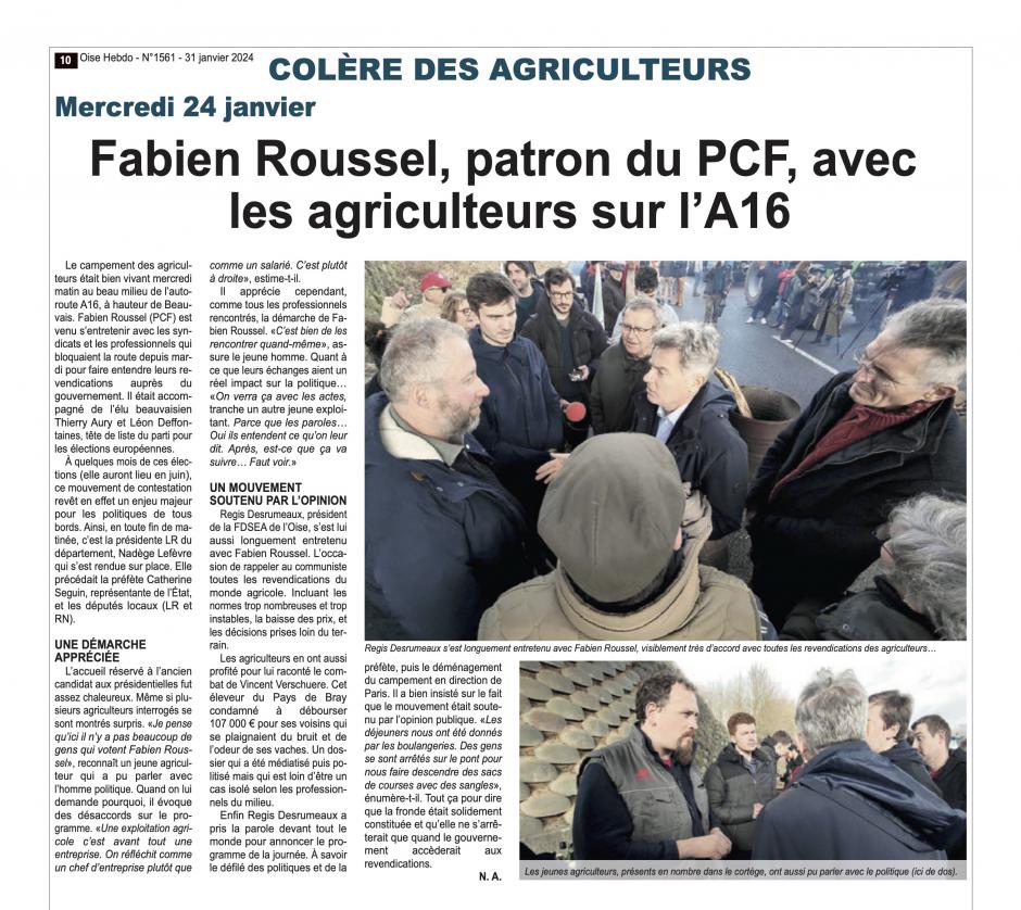 20240131-OH-Beauvais-Fabien Roussel, patron du PCF, avec les agriculteurs sur l'A16