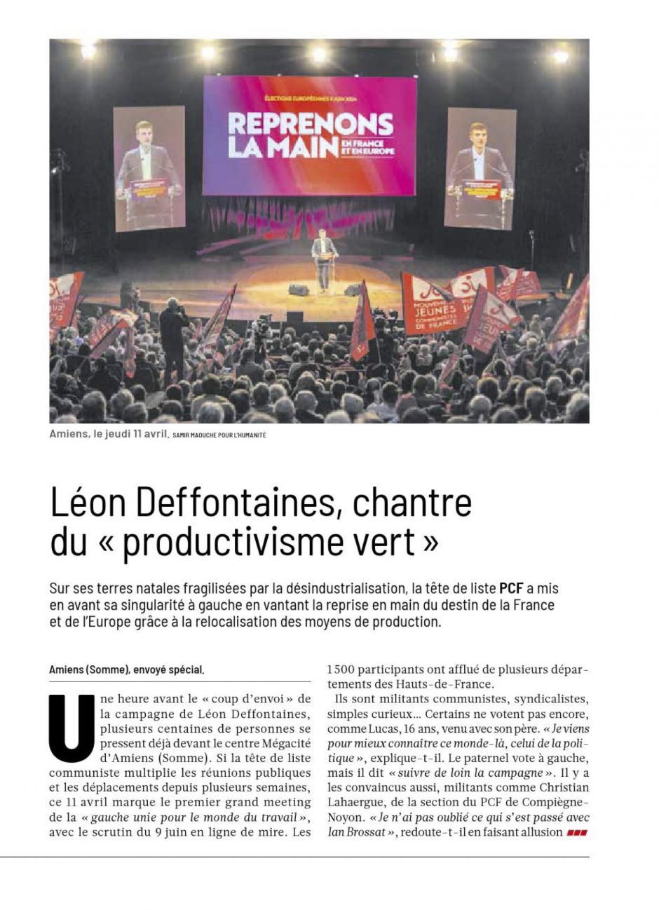 20240415-L'Huma-Amiens-Léon Deffontaines, chantre du « productivisme vert »