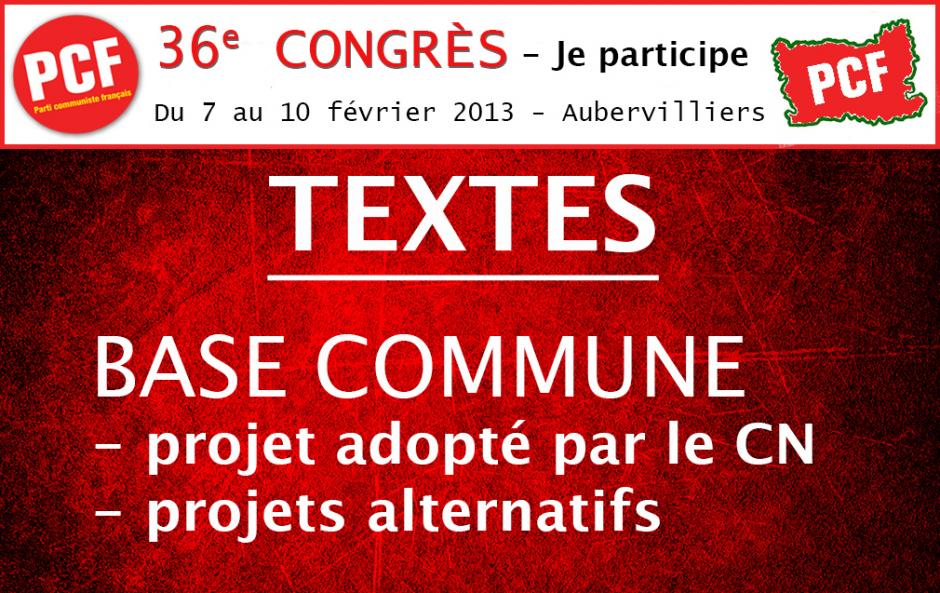 36e congrès du PCF - Les projets de base commune