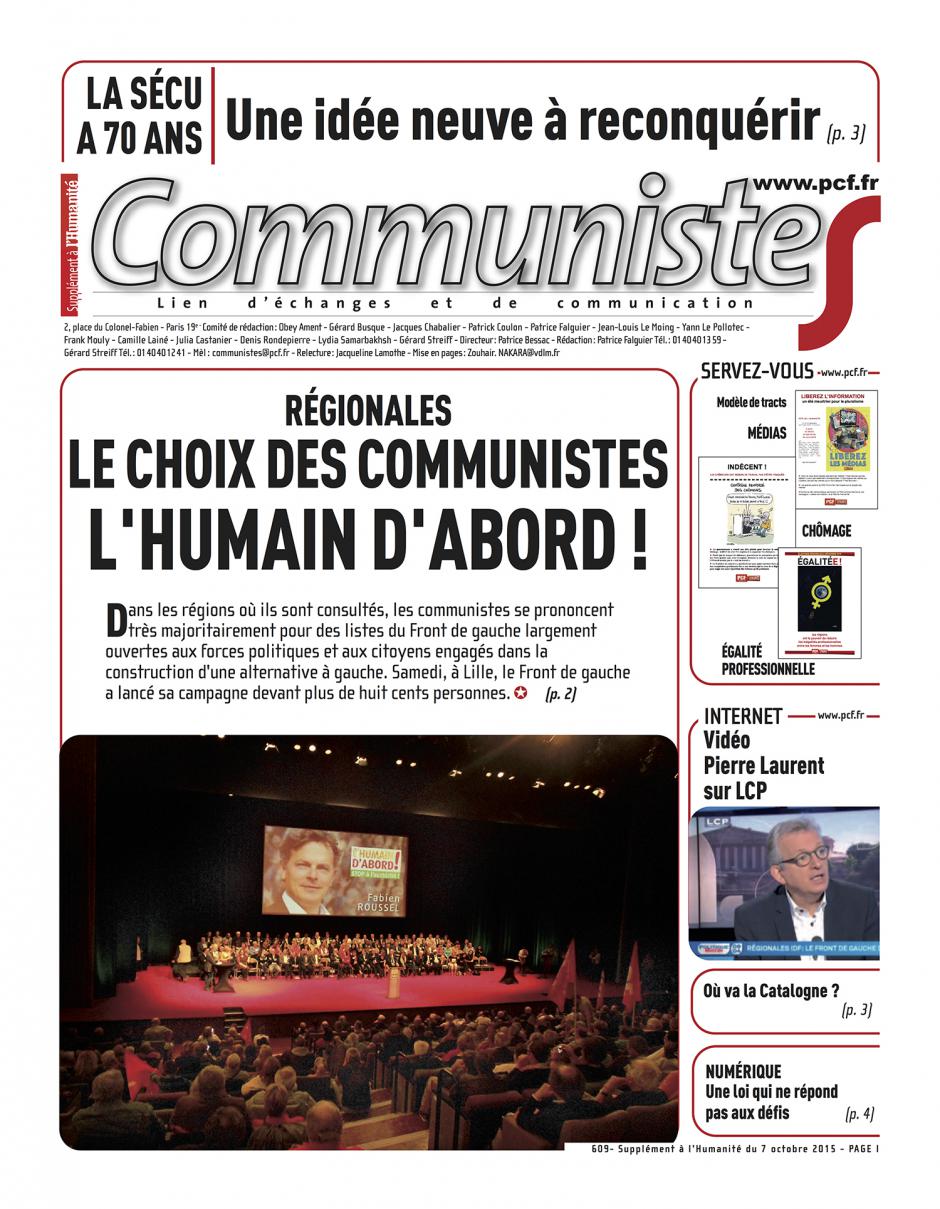 20151007-CommunisteS-NPdCP-R2015-Le choix des communistes « l'humain d'abord ! »