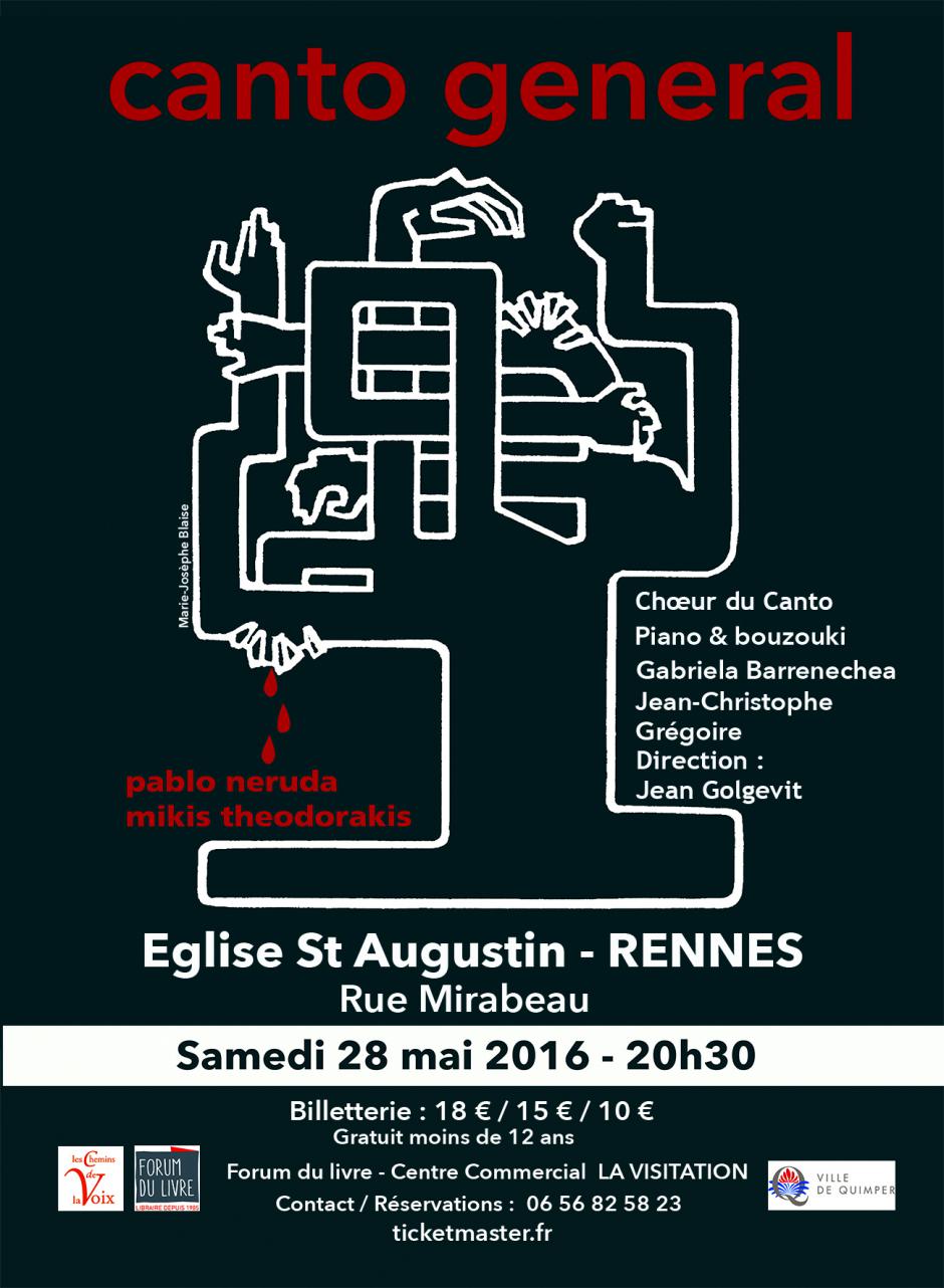 Le Canto general de Pablo Neruda et Mikis Theodorakis à Rennes le 28 mai