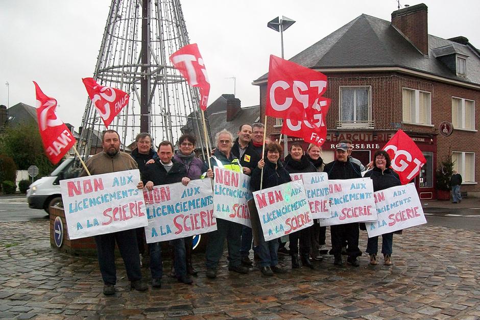 Soutien du PCF Oise aux salariés de la scierie Petit - Crèvecœur-le-Grand, 29 janvier 2013