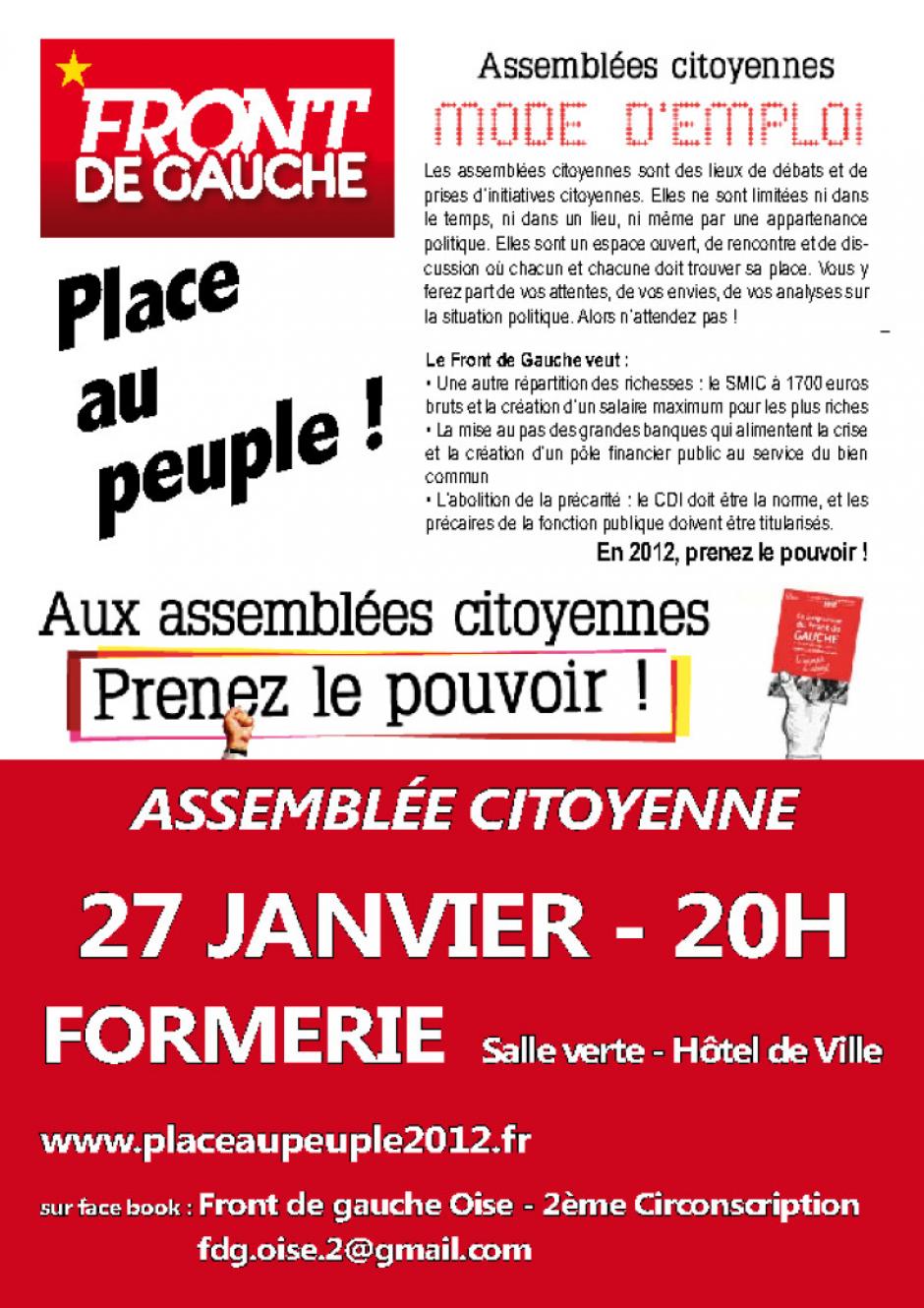 27 janvier, Formerie - Assemblée citoyenne du Front de gauche