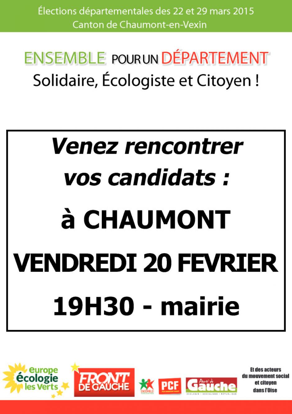20 février, Chaumont-en-Vexin - Rencontre avec les candidats du canton de Chaumont-en-Vexin