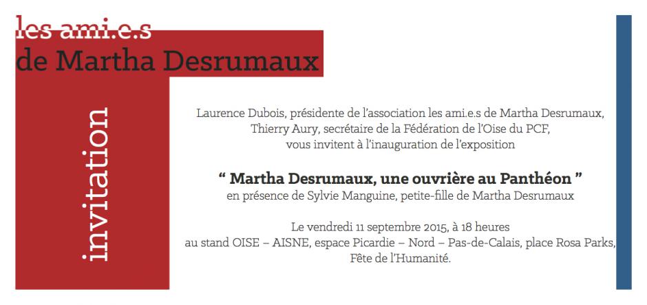 Invitation - Les ami-e-s de Martha Desrumaux