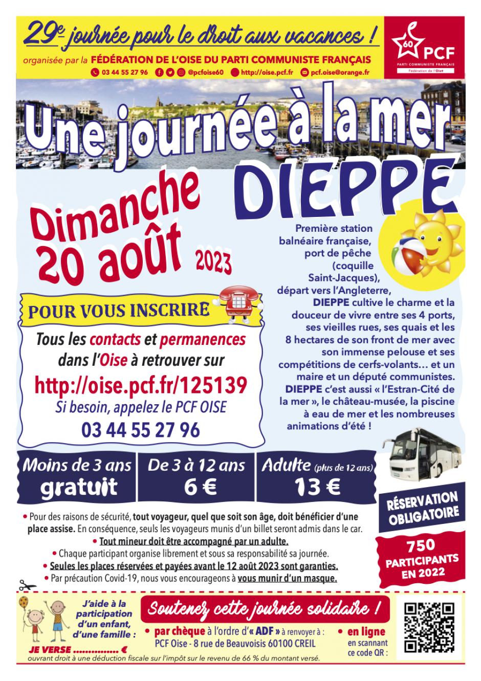 20 août, Dieppe - 29e Journée à la mer pour le droit aux vacances