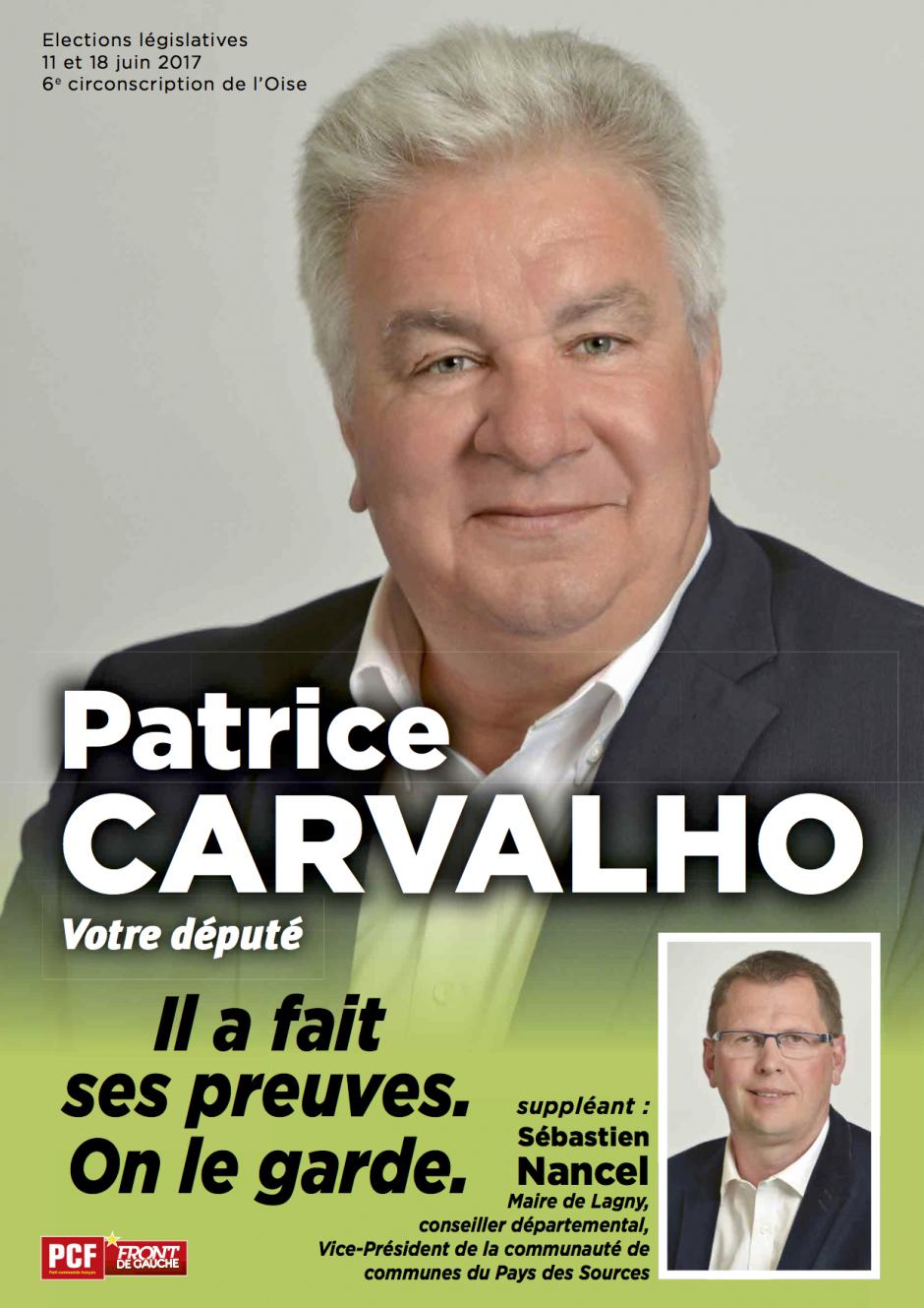 Profession de foi de Patrice Carvalho et Sébastien Nancel - 6e circonscription de l'Oise, 11 juin 2017