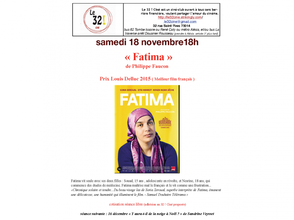 «Fatima» au «32! Ciné»