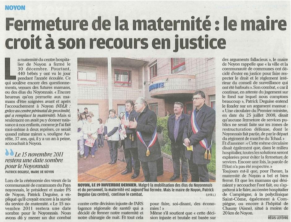 20120127-CP-Noyon-Fermeture de la maternité, le maire croit à son recours en justice