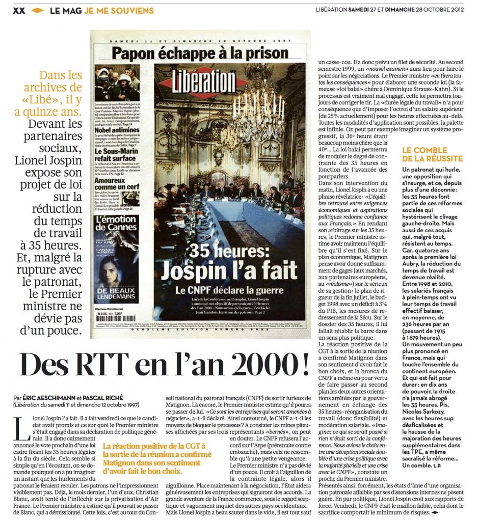 20121027-Libération-Il y a 15 ans, les RTT
