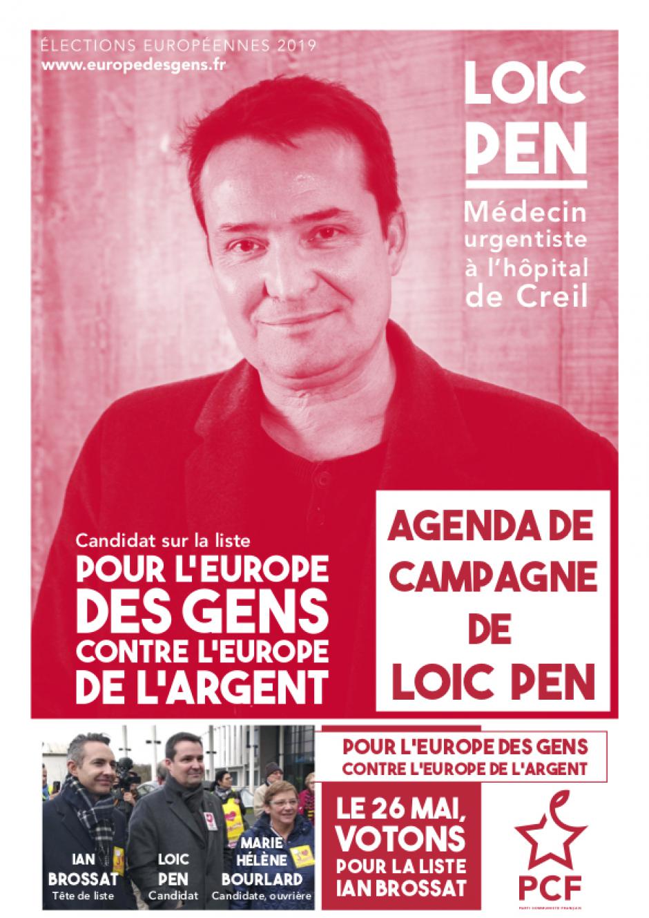 Européennes 2019 : agenda de campagne du candidat Loïc Pen #EuropeDesGens