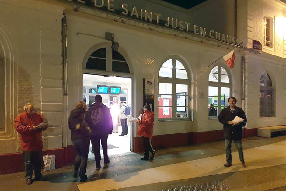 À la rencontre des salariés à la gare SNCF - Saint-Just-en-Chaussée, 28 février 2017